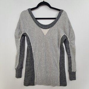 FP Beach Women's Long Sleeve Pullover Lightweight Knit Sweater Gray Size S